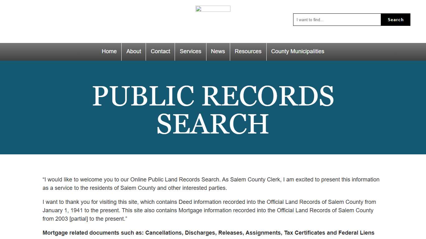 Public Records Search Salem County Clerk
