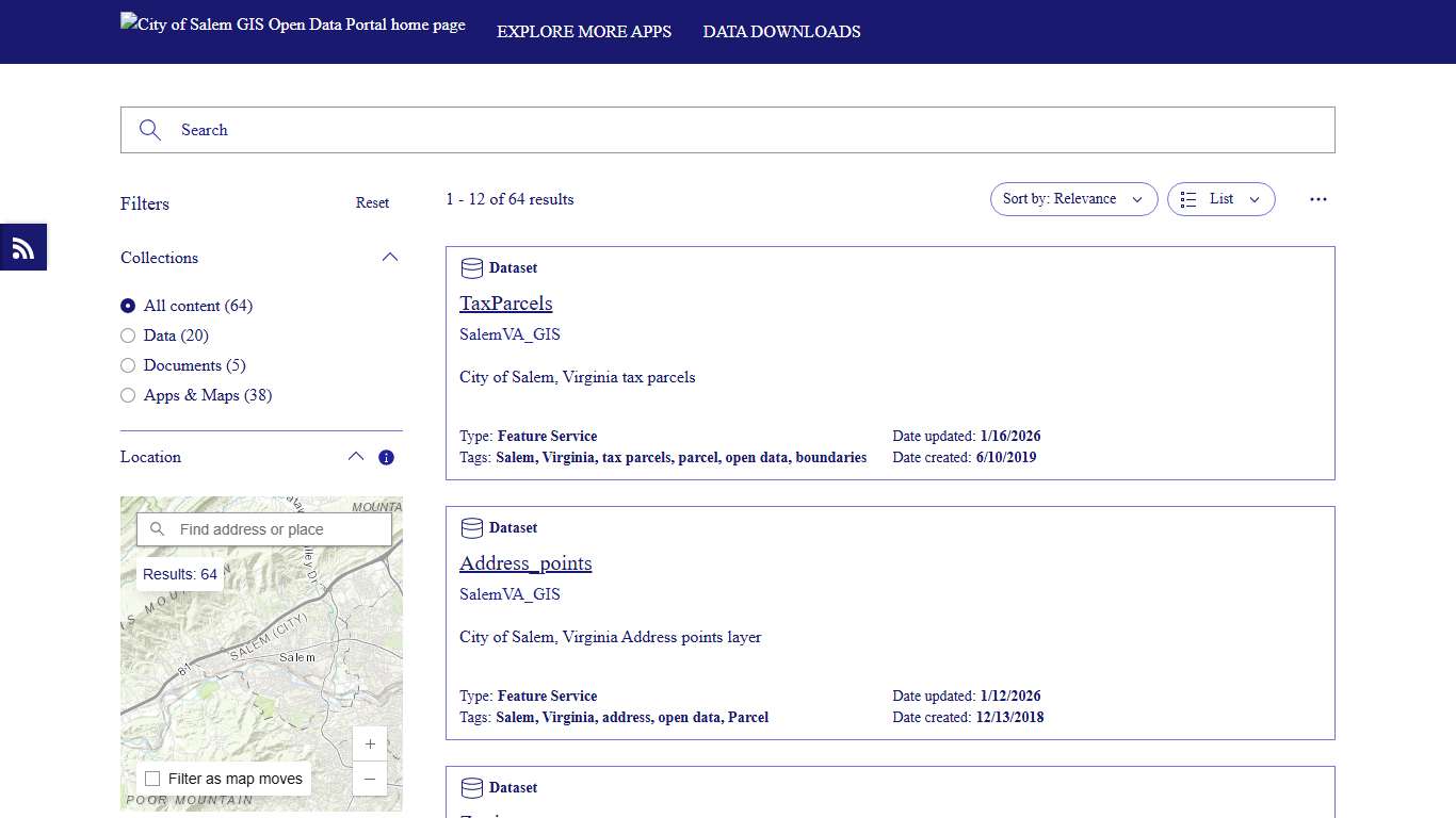City of Salem VA GIS Site
